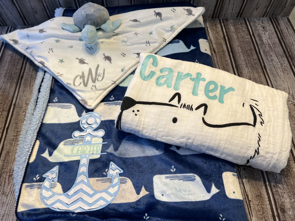 Personalized items for my niece's baby.